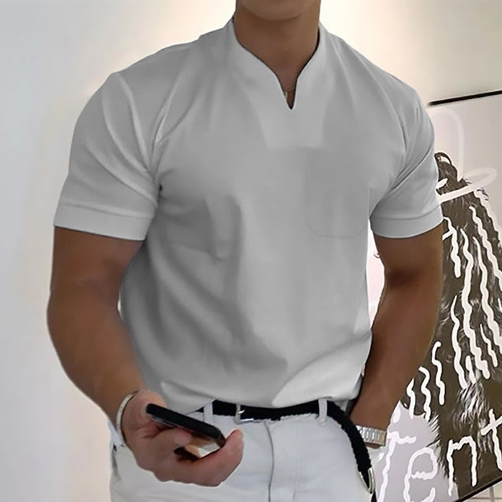 Polo deportivo para hombre en tallas grandes, de algodón elástico