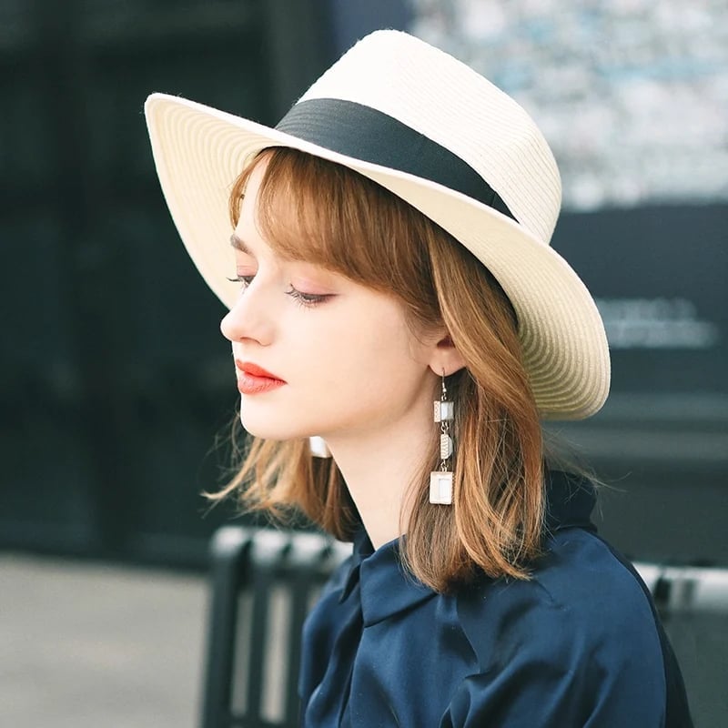 【56-58 cm】Sombrero artesanal de palma de Ecuador