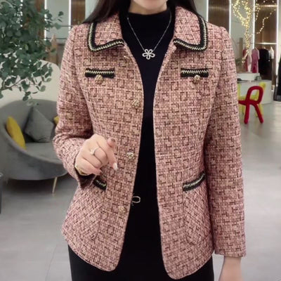 💖💥【M-4XL】Nueva chaqueta de traje de mujer con solapa para otoño e invierno_3835021