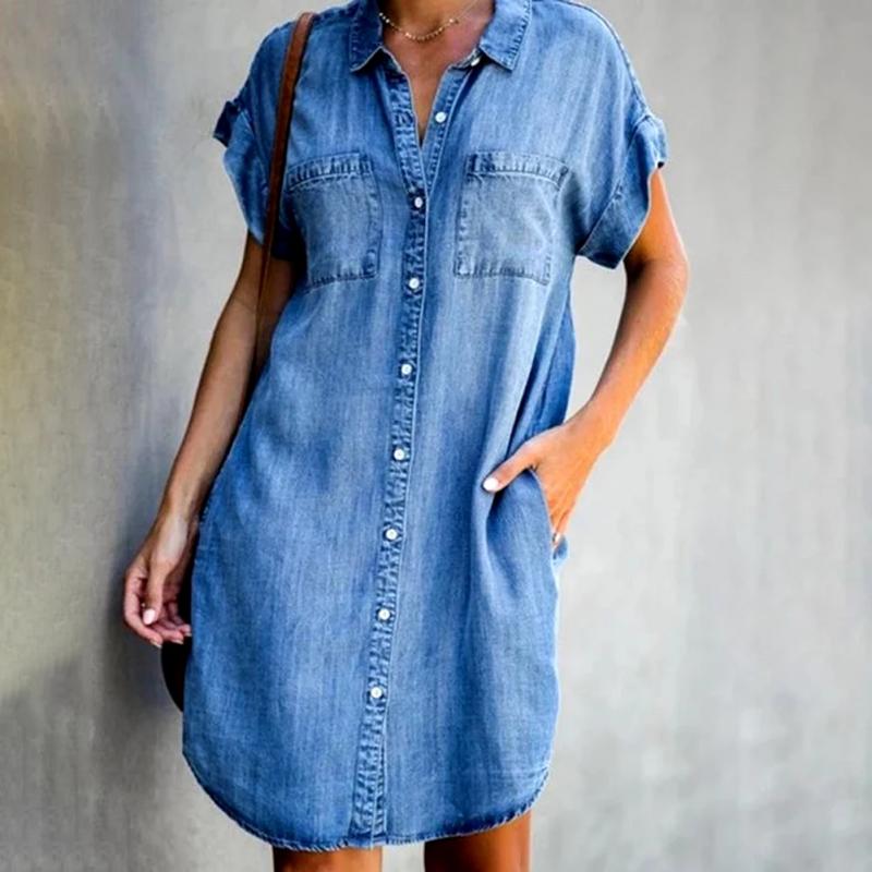 【S-5XL】2023 nuevo vestido de mezclilla informal para damas_3988484