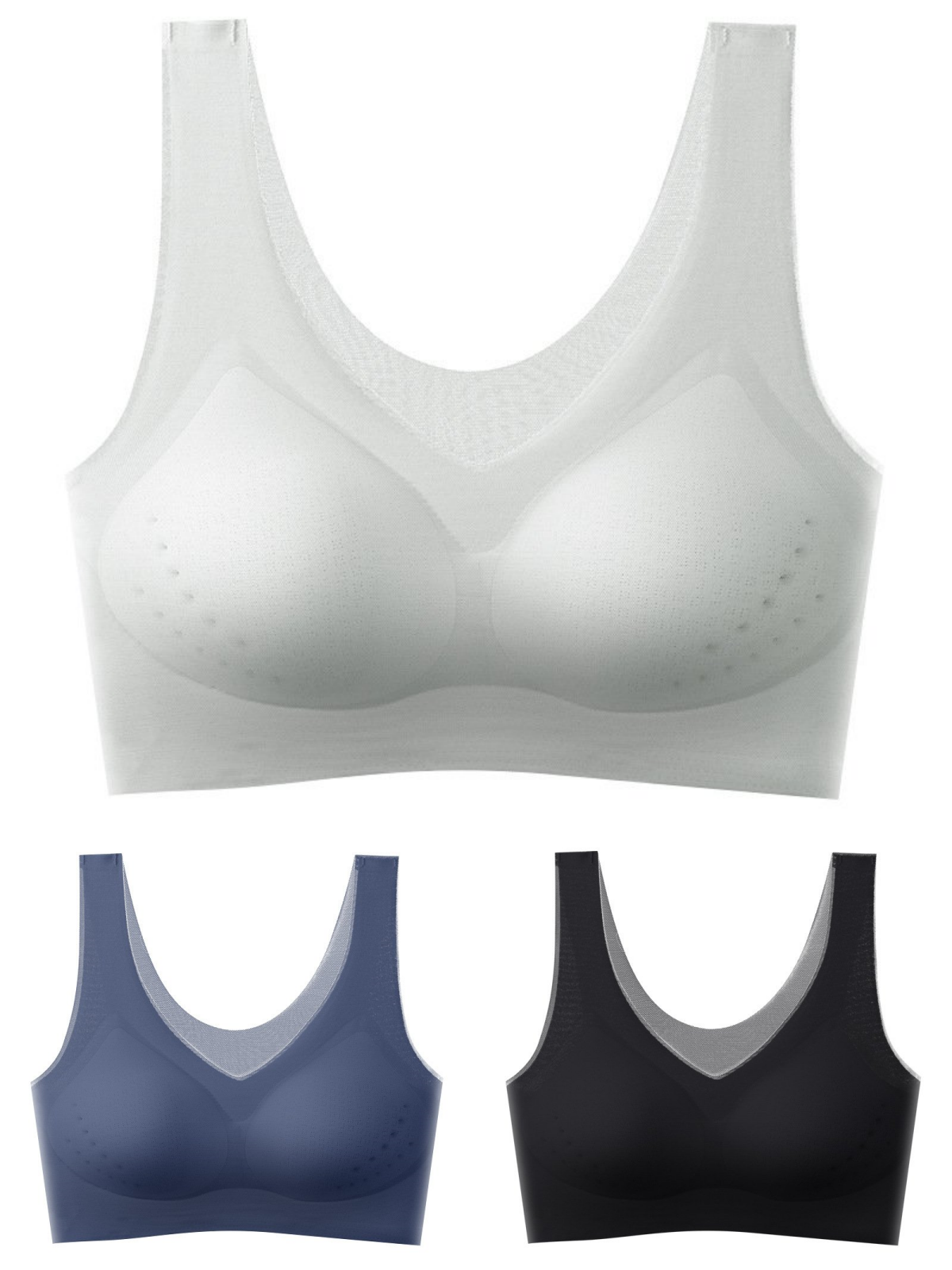 【Ofertă limitată】【Set 3 bucăți】【40–120KG】Sutien push-up din mătase de gheață 2025 – fără cusături, lejer și respirabil 【Confort maxim zilnic】_4067486