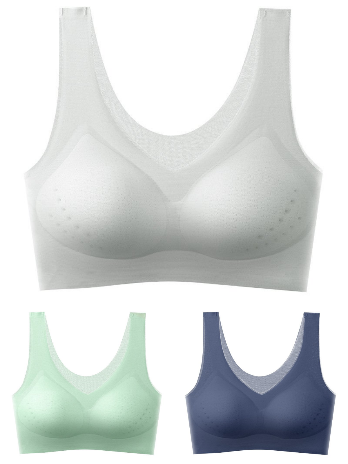 【Ofertă limitată】【Set 3 bucăți】【40–120KG】Sutien push-up din mătase de gheață 2025 – fără cusături, lejer și respirabil 【Confort maxim zilnic】_4067486