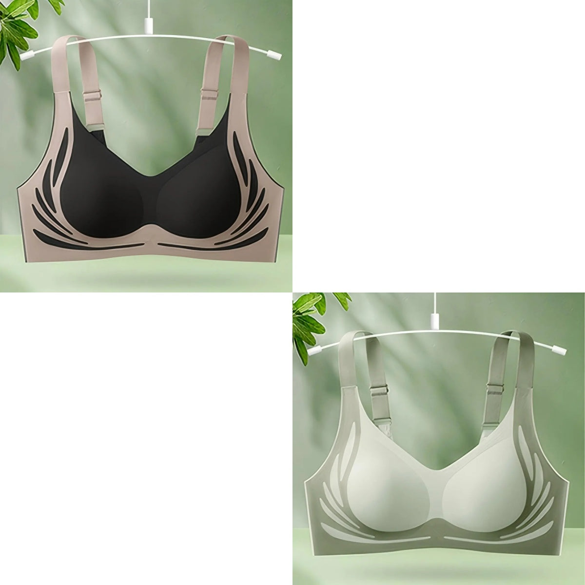 😍【Paquete de 4】Sujetador de una pieza sin aros para mujer❤️【40-85 kg】_3963113