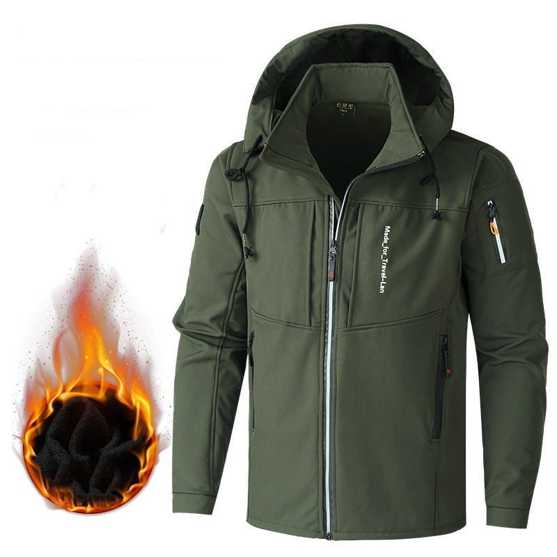 🔥【M~4XL】Nueva chaqueta con capucha gruesa y cálida a la moda para hombre de otoño e invierno_3858840