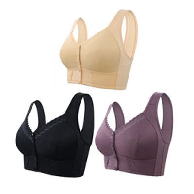 【45kg-155kg】(3 buc)Sutien supradimensionat, respirabil, din bumbac moale, cu nasturi frontali_4053578