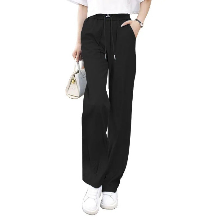 ❤️【S-3XL】Jeans de cintura alta y pierna ancha delgados de seda de hielo_3873754