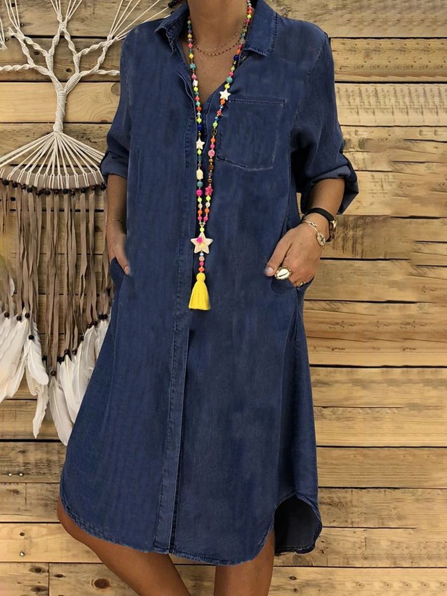Noua rochie de dama marime plus vara 2025 din denim_4038935