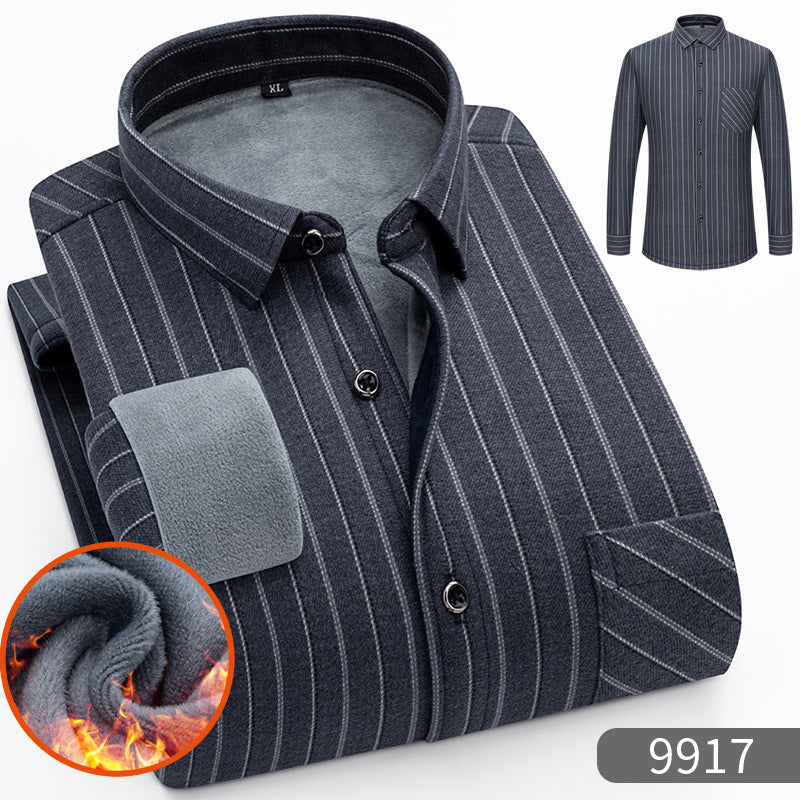 đ„ăcompre uno y llĂ©vese otro gratisăđăL-5XLăCamisa de negocios cĂĄlida de manga larga de otoño e invierno._3858810