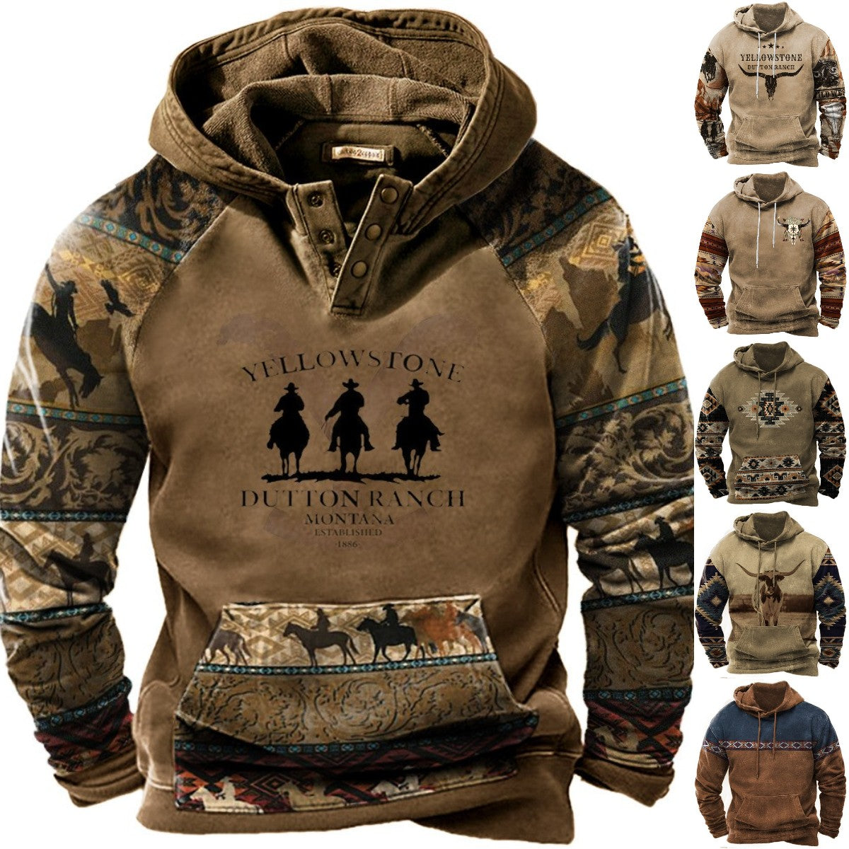 Sudadera con capucha 3D para hombre Manga larga Otoño Invierno Resistente al frío-3851318