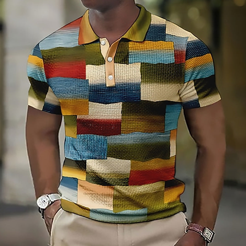 【S-5XL】2025 Camasa POLO casual pentru barbati cu model geometric_4064552