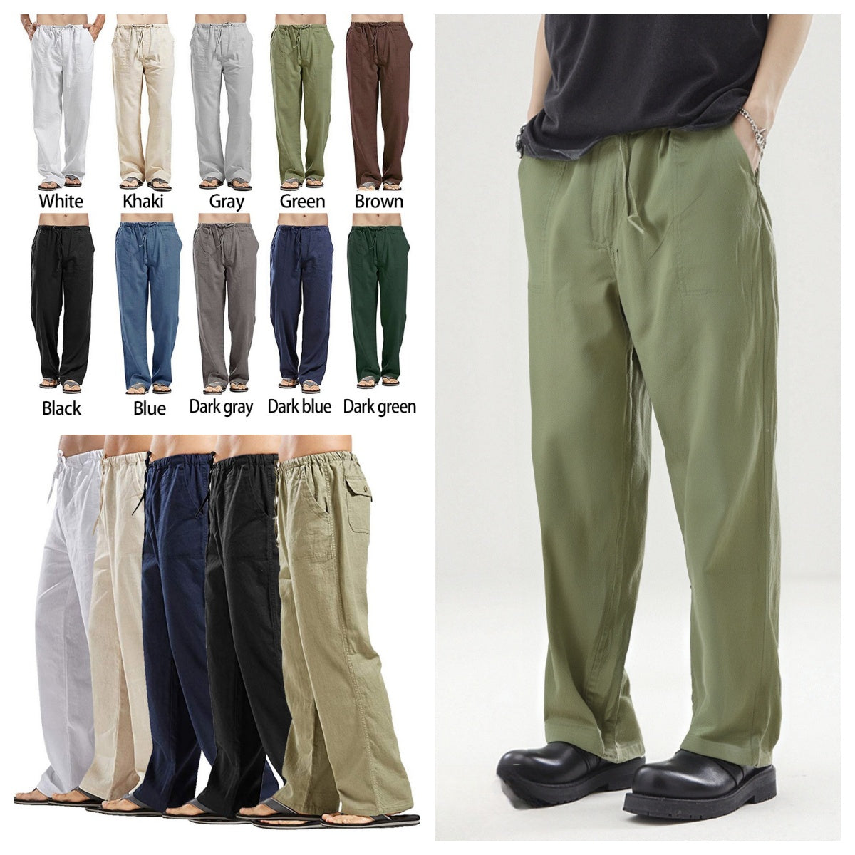 【S-5XL】Pantaloni casual pentru bărbați din bumbac – croială lejeră, material moale și respirabil_4039892