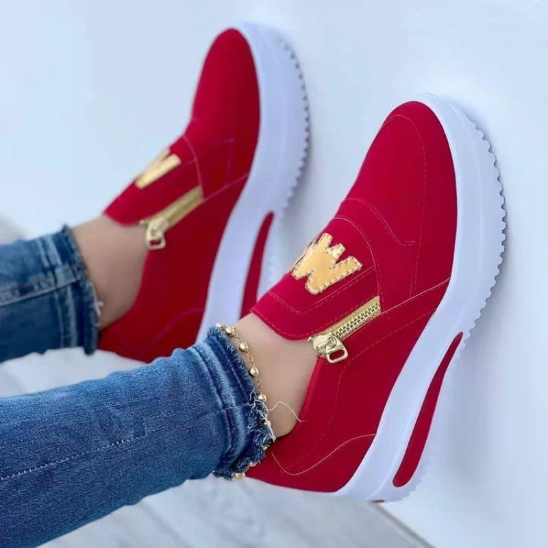 💥【35-43】✨ 2025 Damskie buty sportowe casualowe z zamkiem błyskawicznym, grubą podeszwą, modne i wygodne