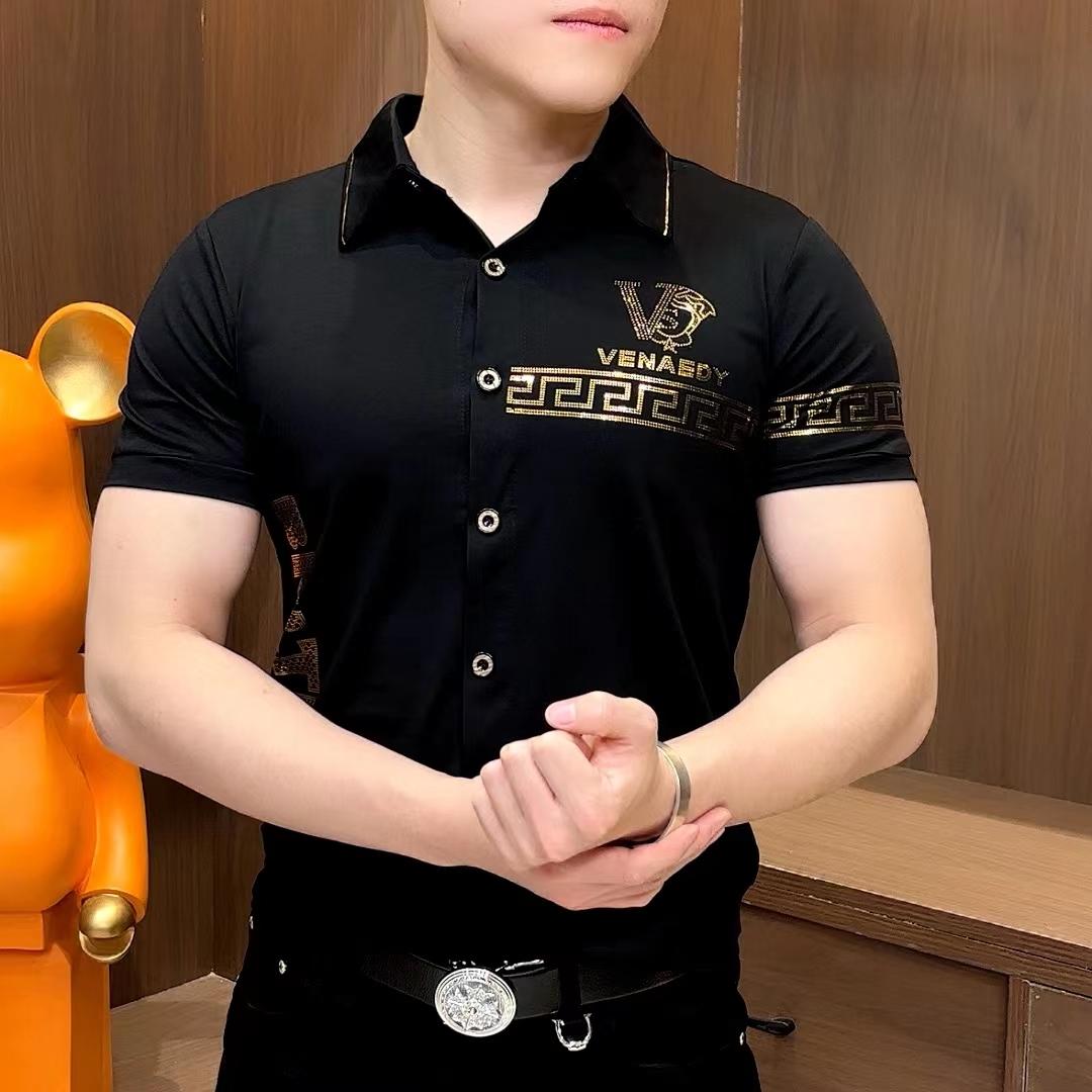 🔥【Vânzare excelentă】 Tricou polo elegant pentru bărbați, cu rever și fermoar - Negru clasic cu broderie rafinată_4043512