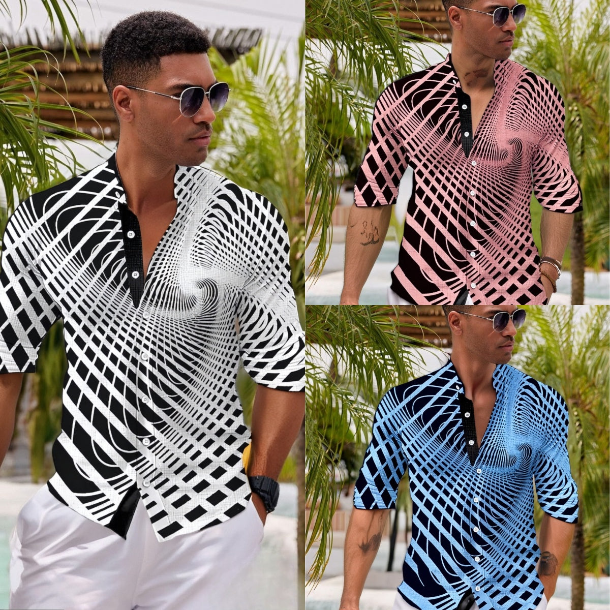 【S-6XL】Modna męska koszula w paski, casualowa_4060543