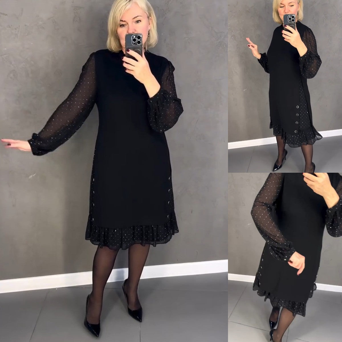 💖💖【S-5XL】🍁🍂Nuevo vestido elegante de otoño e invierno_3840857