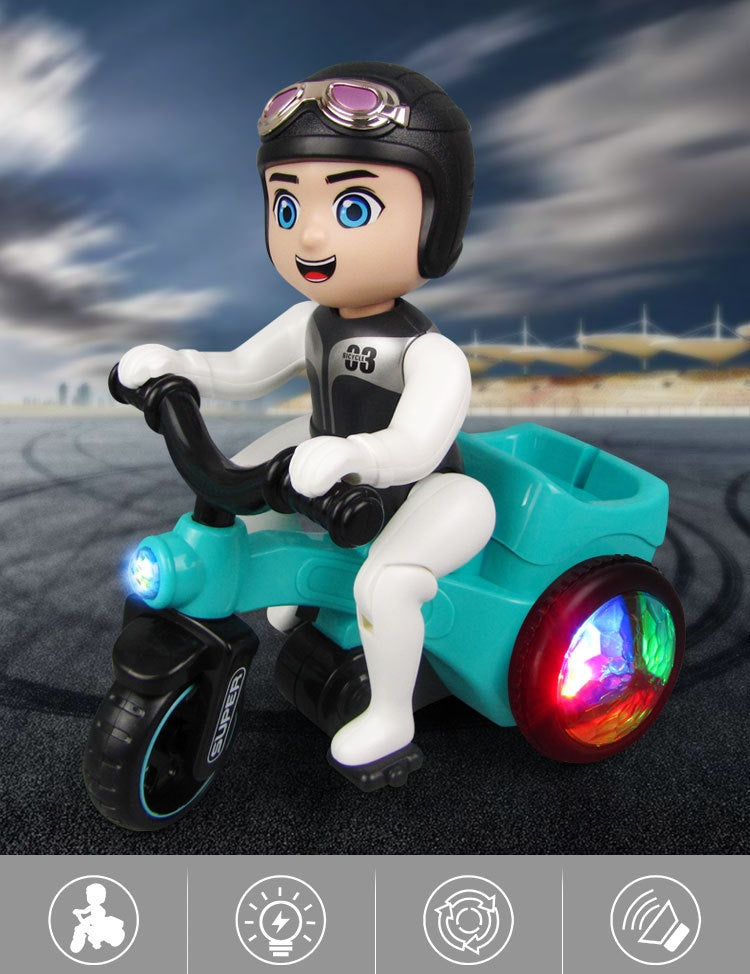 ✨【Pago contra reembolso】🌈Triciclo acrobático de bicicleta de juguete con rotación automática de 360 grados con luces de baile 4D_3856579