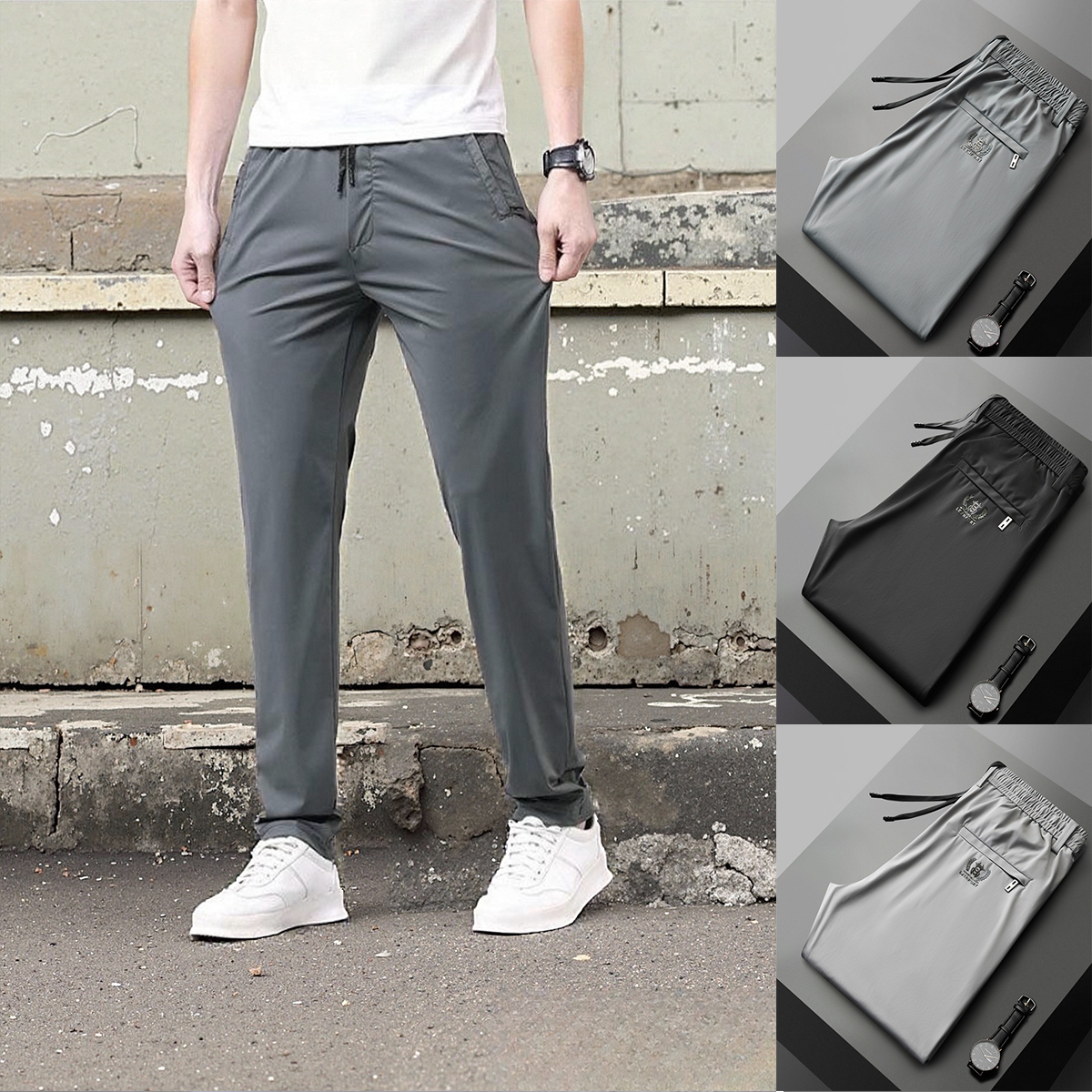 【40-115kg】【Cumpărați 1 obțineți 1】Pantaloni noi de mătase elastică din gheață pentru primăvară și vară 2025_4037199