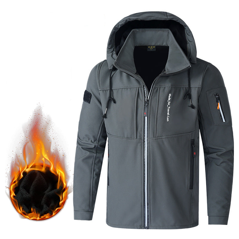🔥【M~4XL】Nueva chaqueta con capucha gruesa y cálida a la moda para hombre de otoño e invierno_3858840