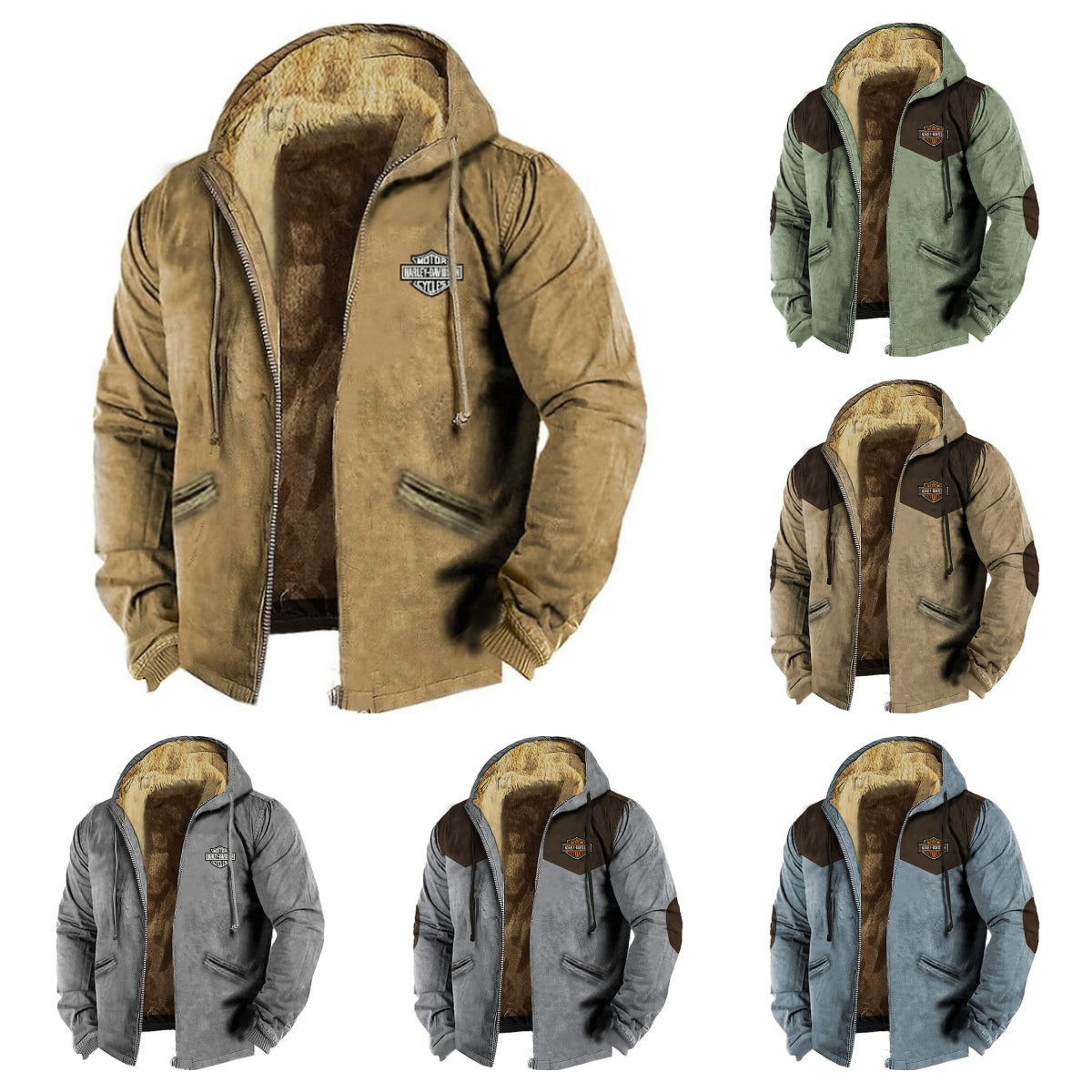 50% de descuento por tiempo limitado 【M-5XL】 Chaquetas de terciopelo gruesas y holgadas de moda para hombre en otoño e invierno_3846455