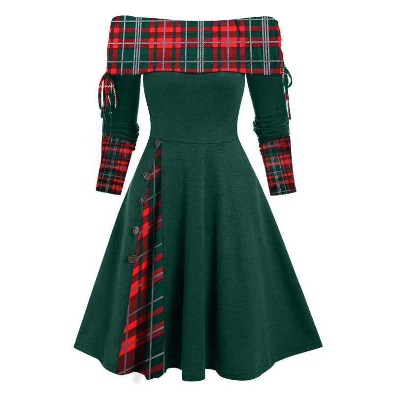 【40-100 KG】Vestido de un hombro de manga larga de otoño e invierno, cálido y moderno-3855775
