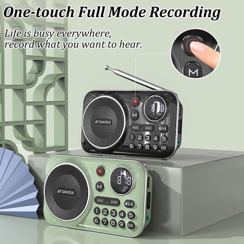 🎁【Oferta por tiempo limitado】Reproductor de música con radio Bluetooth portátil, puede insertar tarjetas y unidades flash USB_3868036