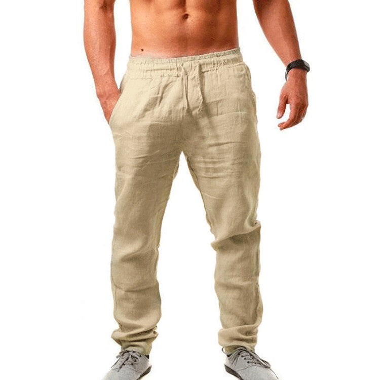 【Cumpărați 1 obțineți 1】 【S-4XL】Pantaloni sport de vară noi pentru bărbați pentru 2025, dimensiuni mari, versiune largă din bumbac respirabil și material de in_4043128