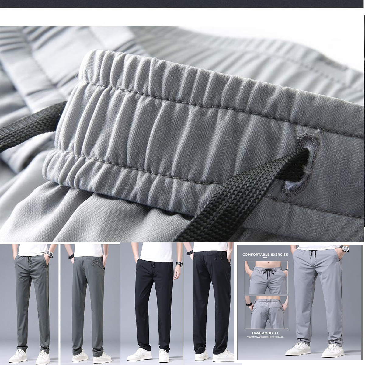【40-115kg】【Cumpărați 1 obțineți 1】Pantaloni noi de mătase elastică din gheață pentru primăvară și vară 2025_4037199