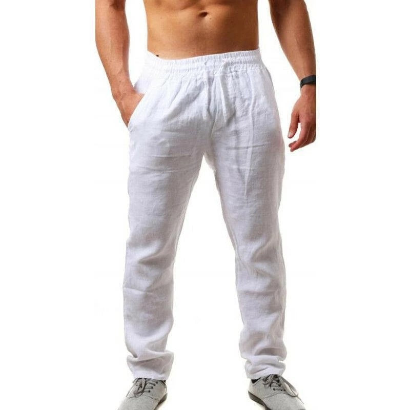 【Cumpărați 1 obțineți 1】 【S-4XL】Pantaloni sport de vară noi pentru bărbați pentru 2025, dimensiuni mari, versiune largă din bumbac respirabil și material de in_4043128