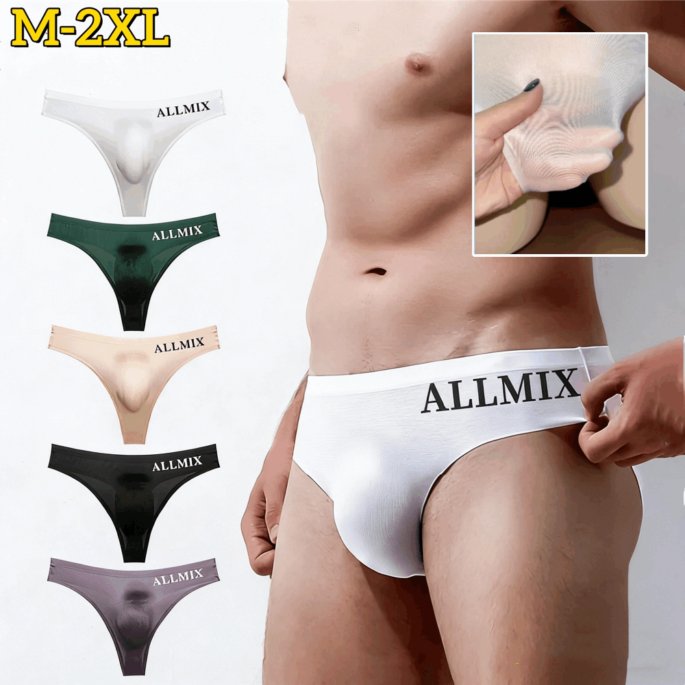 【5/10 piezas 】Tanga sin costuras de cintura baja de seda de hielo sexy