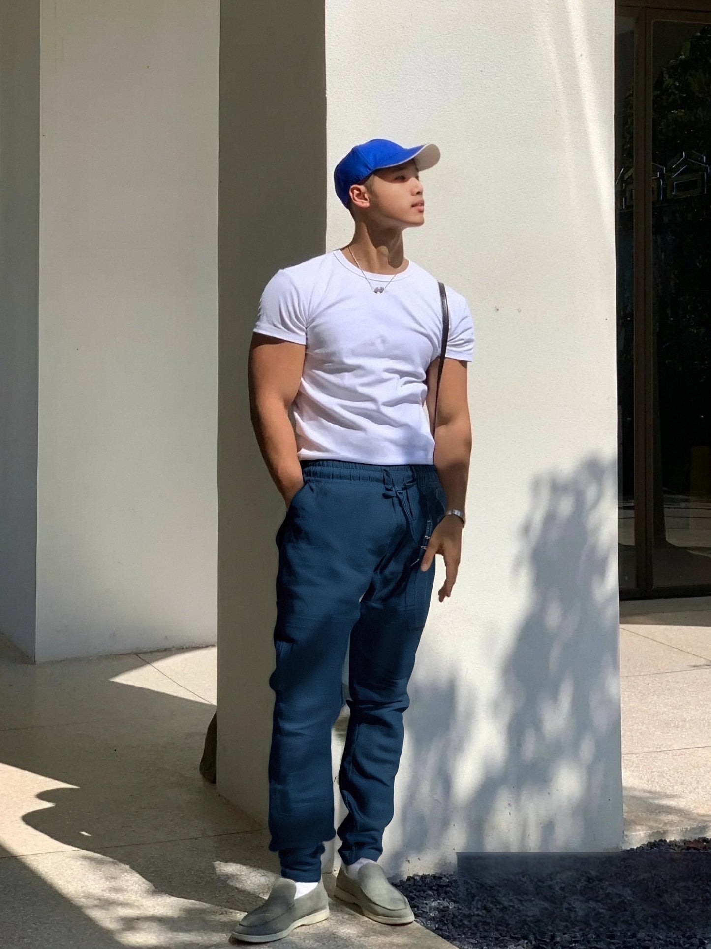 【Cumpărați 1 obțineți 1】 【S-4XL】Pantaloni sport de vară noi pentru bărbați pentru 2025, dimensiuni mari, versiune largă din bumbac respirabil și material de in_4043128