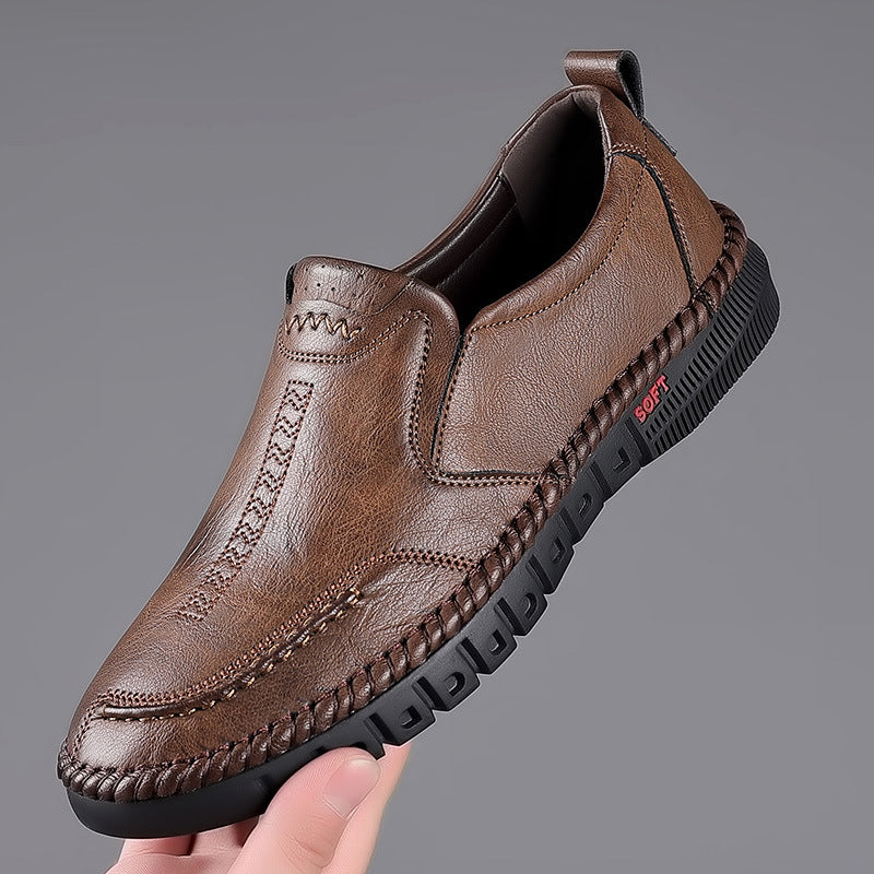 👞【39-44】2025 Męskie buty sportowe na co dzień, wykonane z prawdziwej skóry, z miękką podeszwą, antypoślizgowe, oddychające