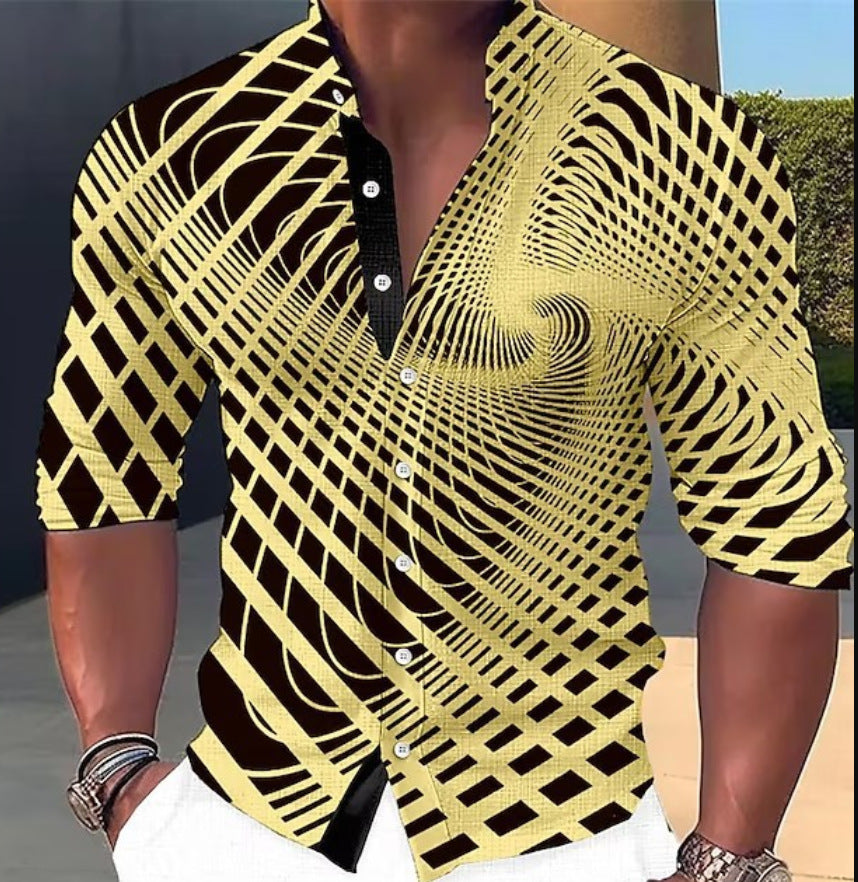 【50% RABAT! 】Męska koszula 3D z nadrukiem – stylowa, kolorowa, przyciąga wzrok!