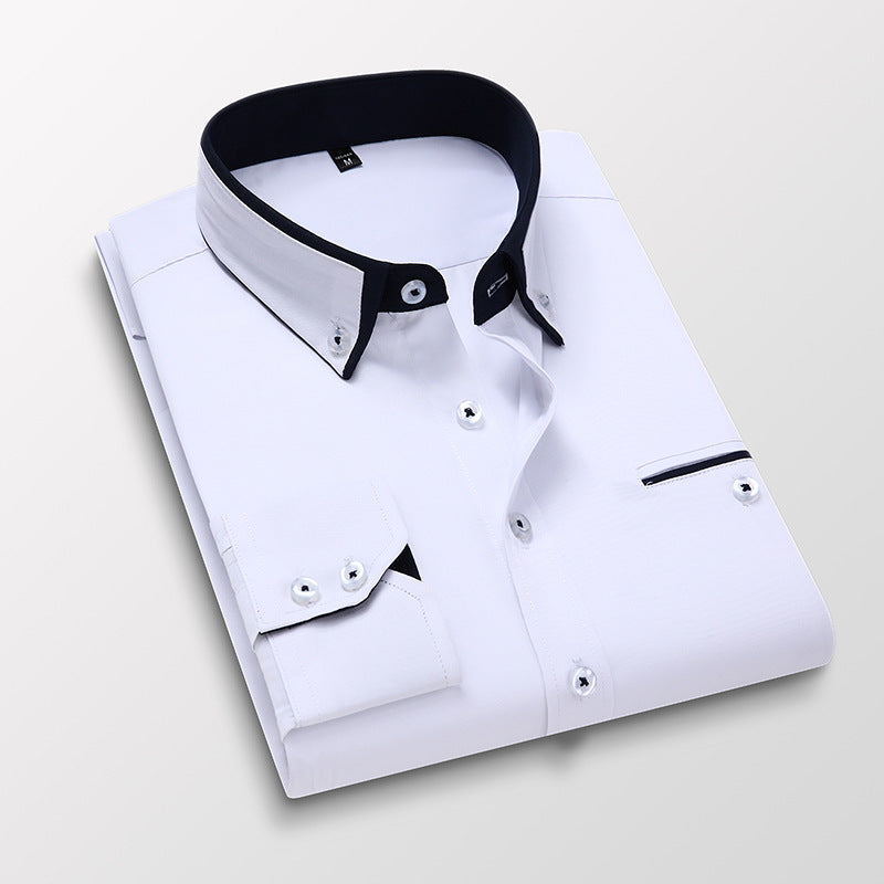 👔【Compre 1 y obtenga 1 gratis】 Camisa de negocios de manga larga para hombre de alta calidad, cómoda y elástica_3991078