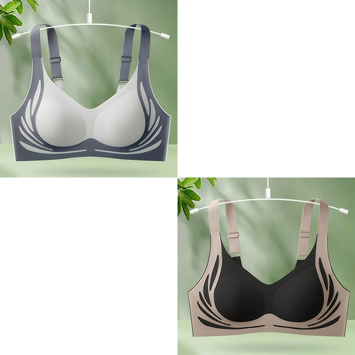 😍【Paquete de 4】Sujetador de una pieza sin aros para mujer❤️【40-85 kg】_3963113