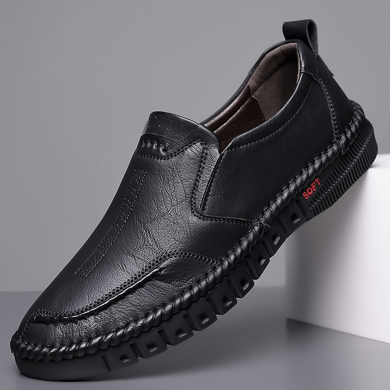 👞【39-44】2025 Męskie buty sportowe na co dzień, wykonane z prawdziwej skóry, z miękką podeszwą, antypoślizgowe, oddychające