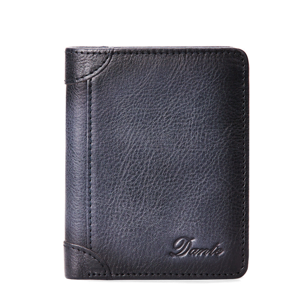 Nueva cartera antirrobo de cuero genuino para hombre
