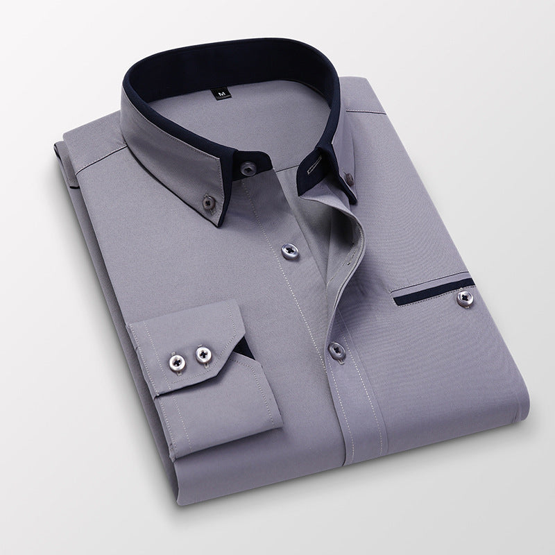 👔【Compre 1 y obtenga 1 gratis】 Camisa de negocios de manga larga para hombre de alta calidad, cómoda y elástica_3991078