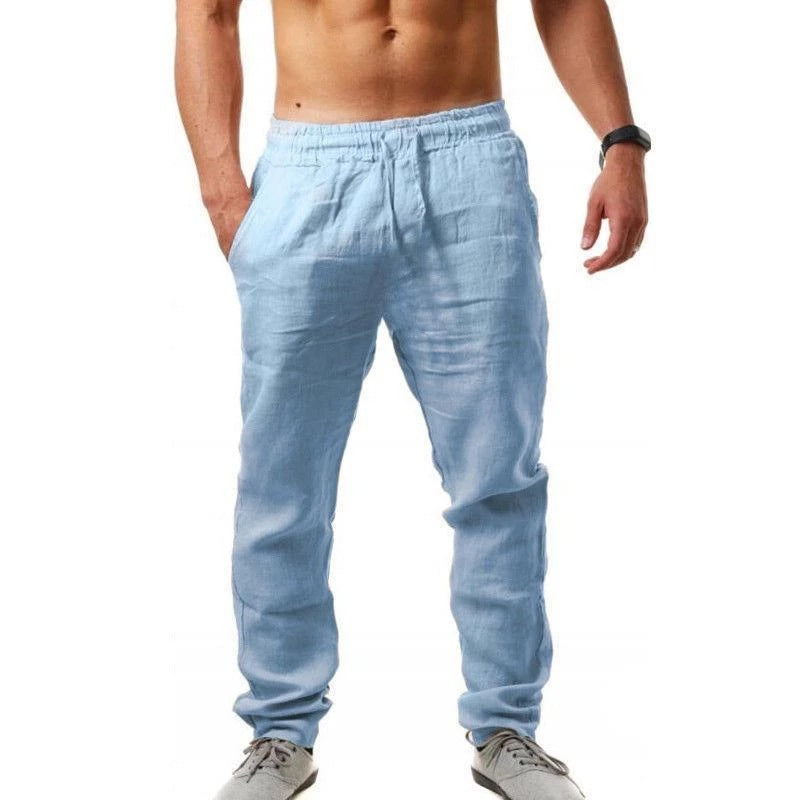 【Cumpărați 1 obțineți 1】 【S-4XL】Pantaloni sport de vară noi pentru bărbați pentru 2025, dimensiuni mari, versiune largă din bumbac respirabil și material de in_4043128