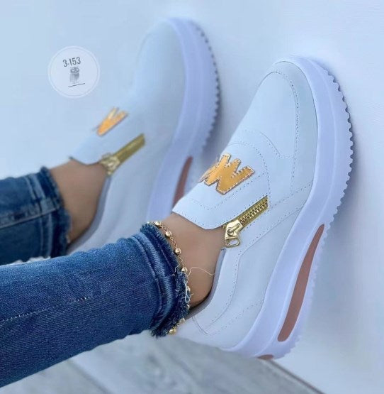 【35-43】Zapatos casuales con plataforma y cremallera lateral para mujer_3830428