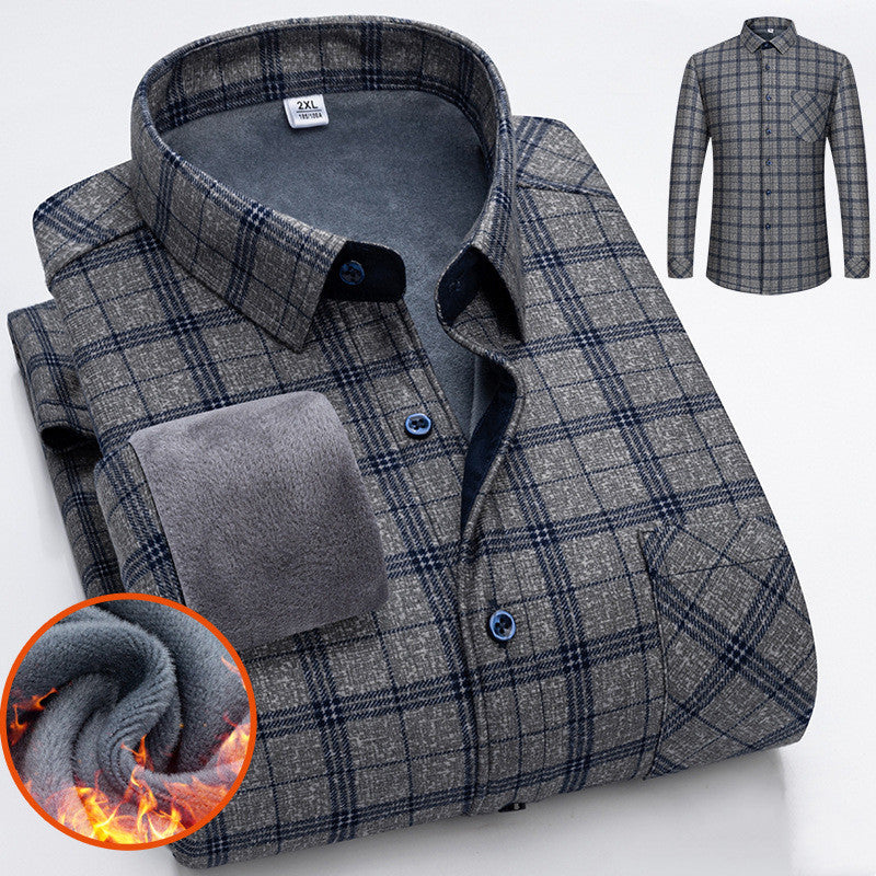 š„šćL-5XLćCamisa de negocios cĆ”lida de manga larga de otoƱo e invierno.3849551