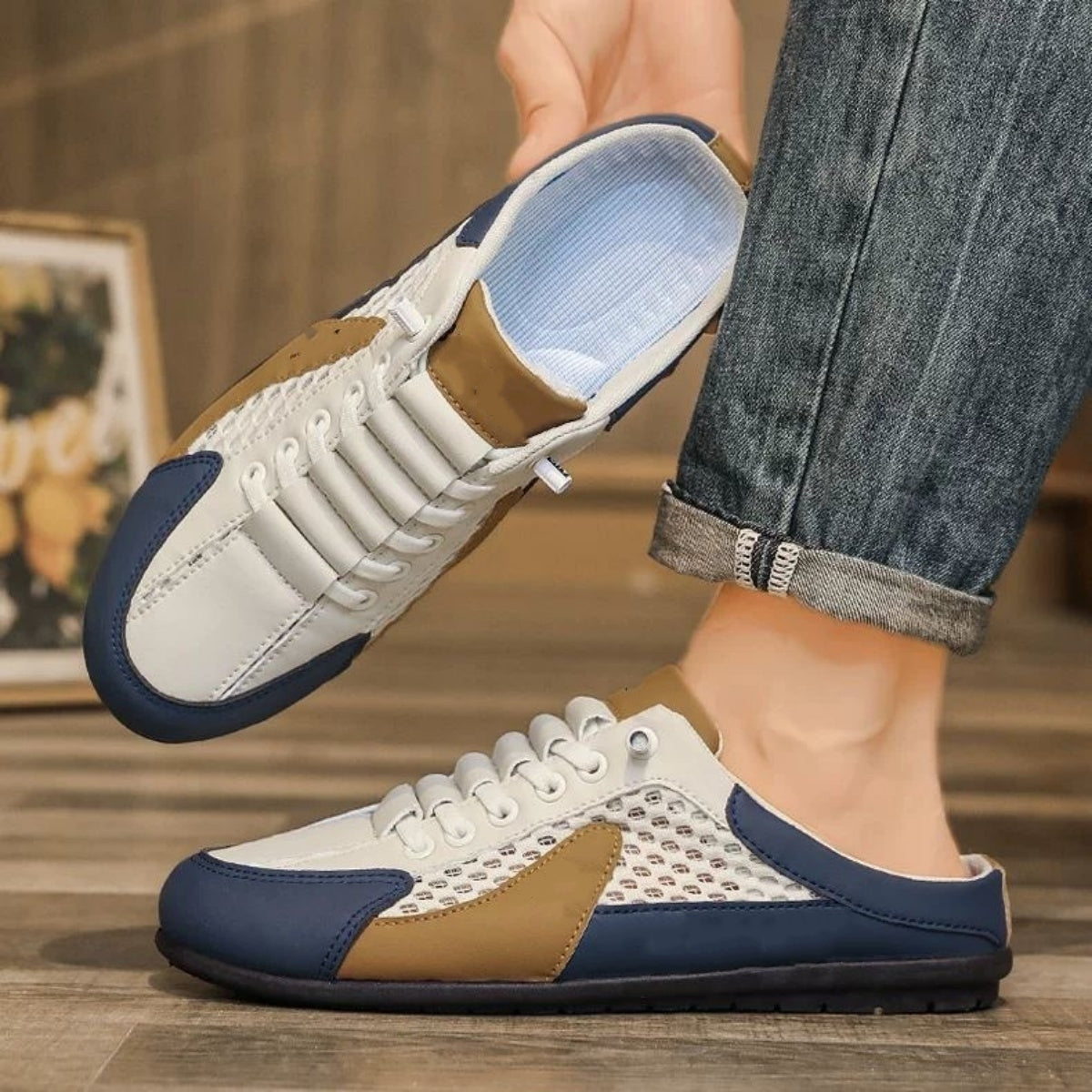 Nuevas zapatillas deportivas y chanclas de hombre para uso diario