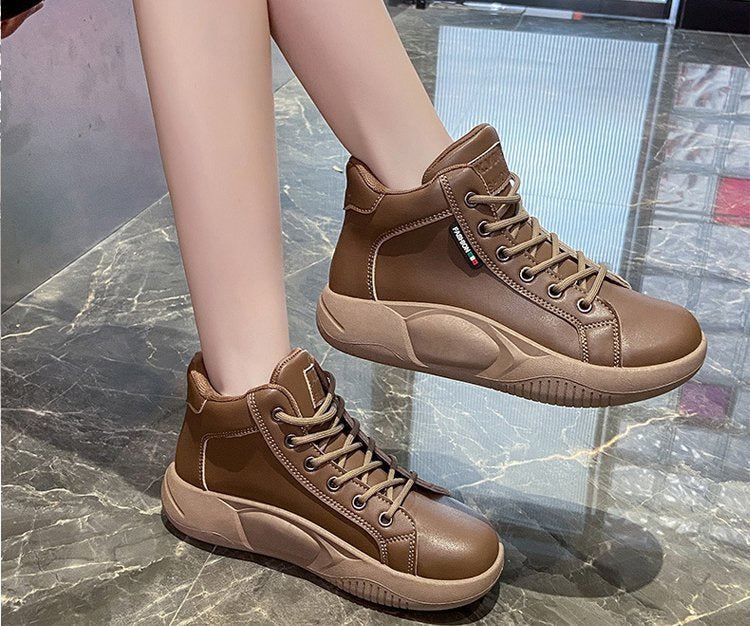 【35-43】Zapatos retro de piel de vaca con suela gruesa, nuevos zapatos informales modernos y versátiles._3851087