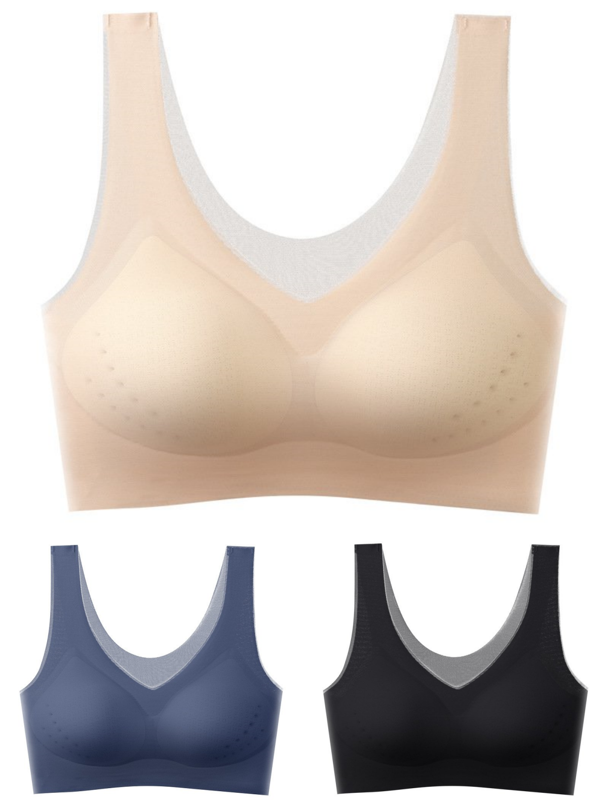 【Ofertă limitată】【Set 3 bucăți】【40–120KG】Sutien push-up din mătase de gheață 2025 – fără cusături, lejer și respirabil 【Confort maxim zilnic】_4067486