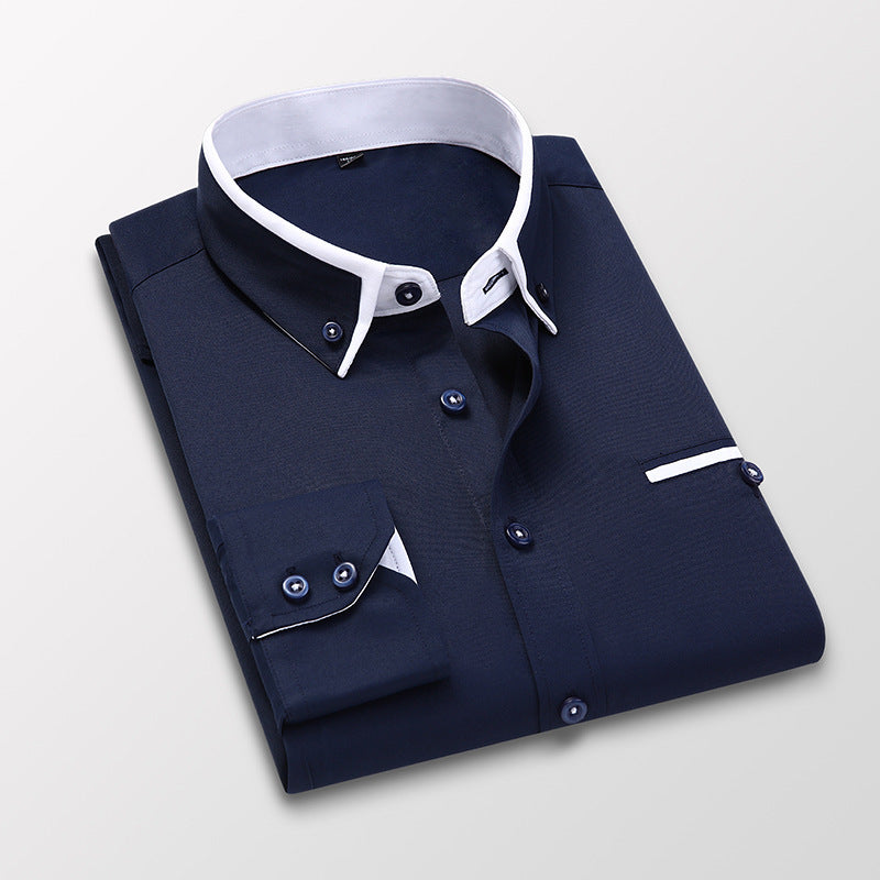 👔【Compre 1 y obtenga 1 gratis】 Camisa de negocios de manga larga para hombre de alta calidad, cómoda y elástica_3991078