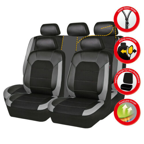 🚗🚗Juego universal de fundas para asientos de coche de cuero suave._3874043