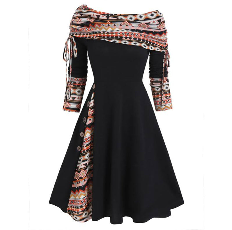【40-100 KG】Vestido de un hombro de manga larga de otoño e invierno, cálido y moderno-3855775
