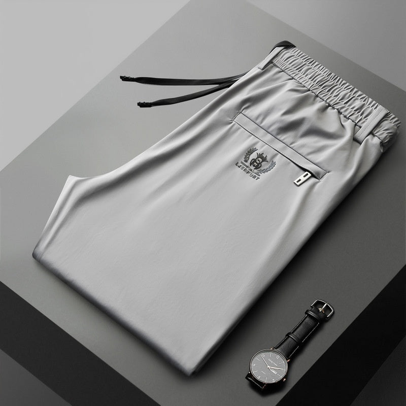 Pantalón masculino nuevo de seda elástica Ice para primavera y verano