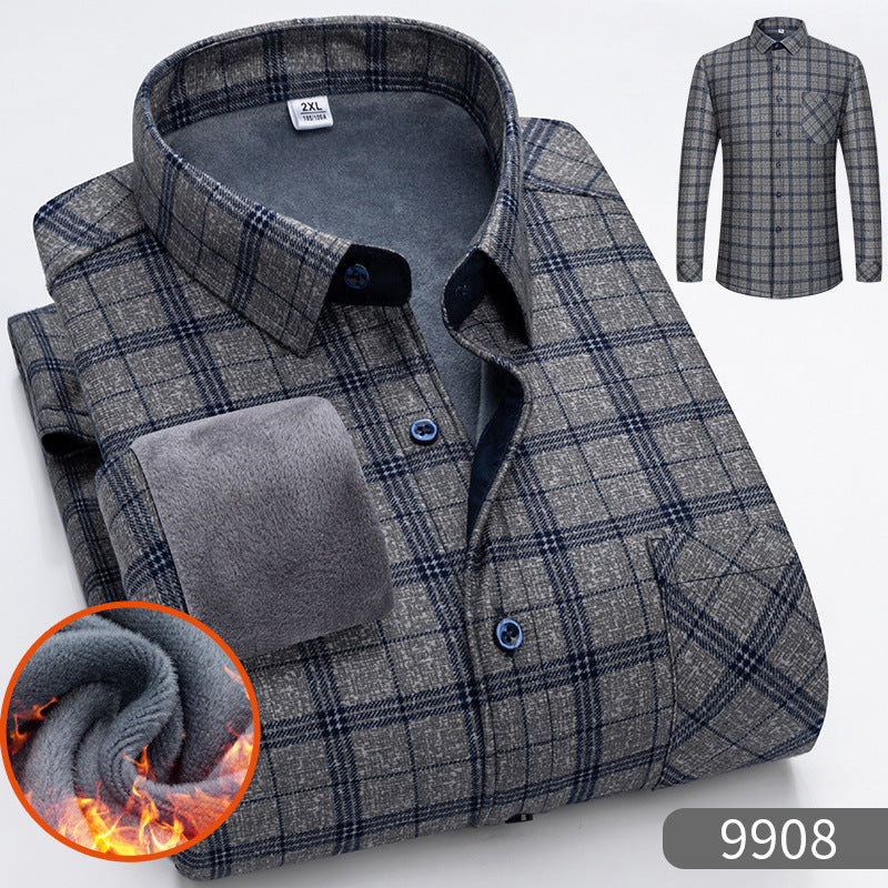 đ„ăcompre uno y llĂ©vese otro gratisăđăL-5XLăCamisa de negocios cĂĄlida de manga larga de otoño e invierno._3858810