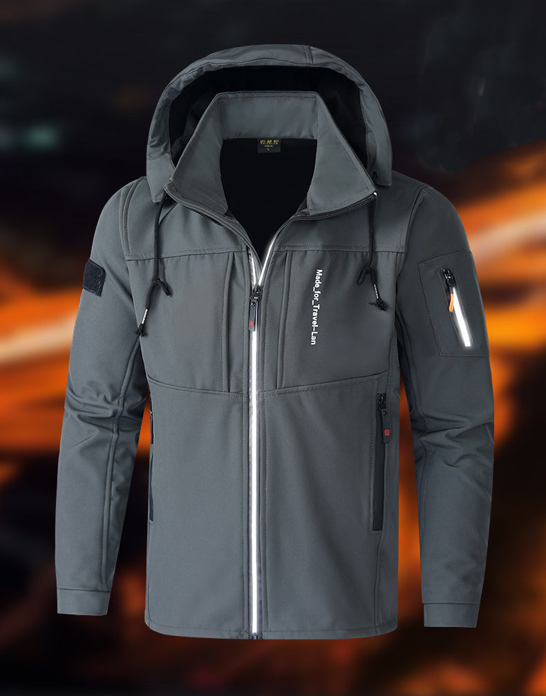 🔥【M~4XL】Nueva chaqueta con capucha gruesa y cálida a la moda para hombre de otoño e invierno_3858840