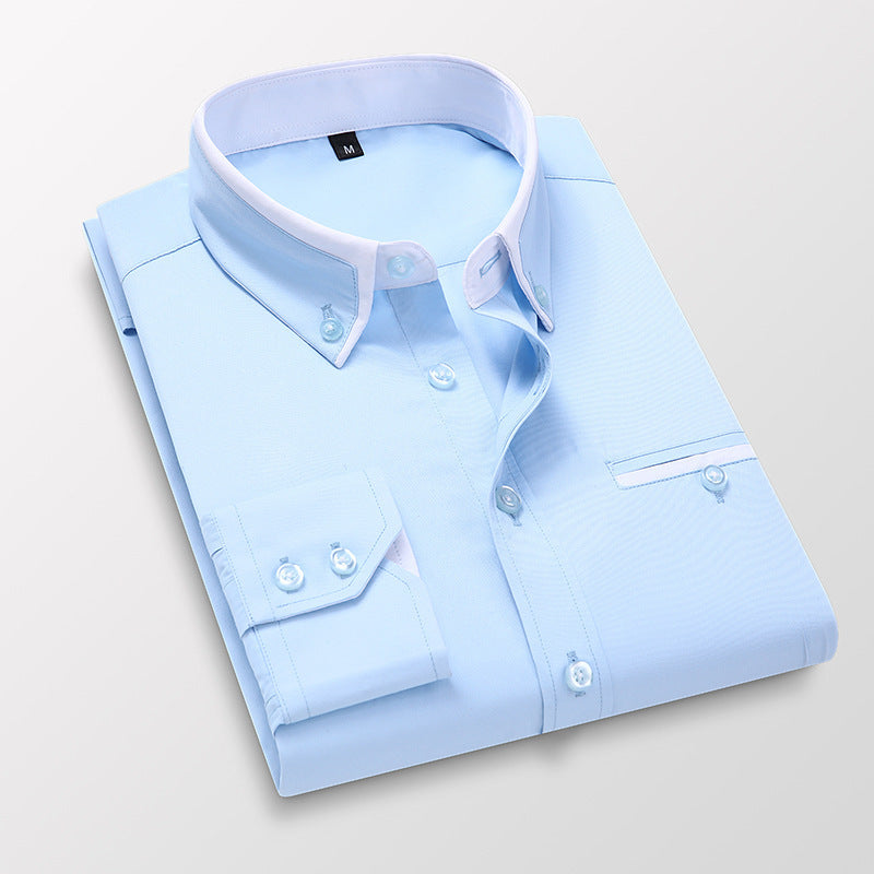 👔【Compre 1 y obtenga 1 gratis】 Camisa de negocios de manga larga para hombre de alta calidad, cómoda y elástica_3991078